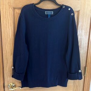 Karen Scott - Classic Navy Blue Women's Sweater - Size XL